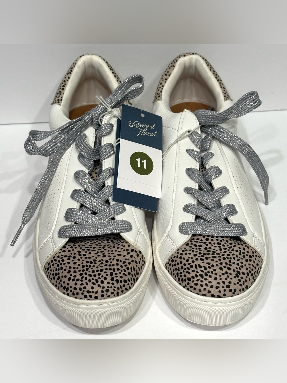 Universal Thread Women's Cadey Memory Foam Sneaker White/Animal Print US Size 11 - Picture 3 of 15